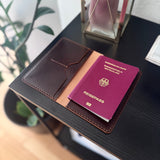 Passport cover "Goodnight" brown leather