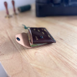 Wild Bill Horizontal Card Holder Leather Brown Tabacco Gold