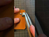 Kartenhalter Leder Hellbraun, Whiskey Druckknopf "Jesse"